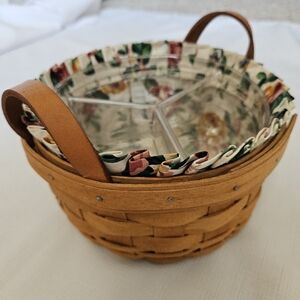 Vintage 90s Longaberger button basket with accessories